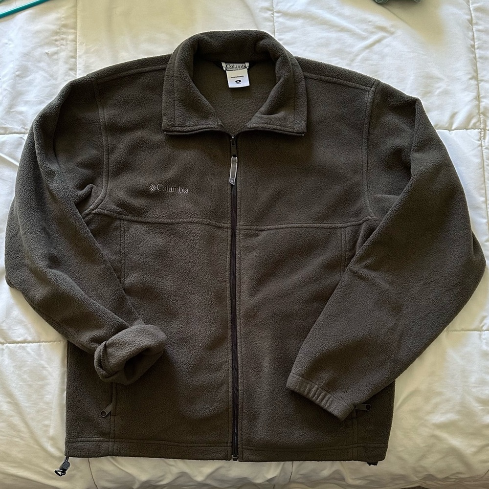 DARK GREEN COLUMBIA FULL ZIP FLEECE